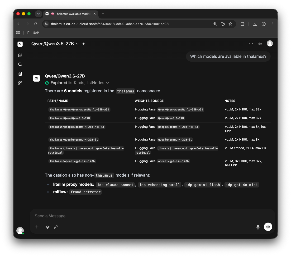 Engine settings response